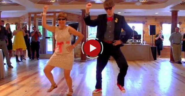 The groom and his mother reserve an epic dance performance!!