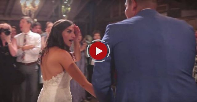 This bride wasn't the only one with a surprise -- watch what her groom had in store