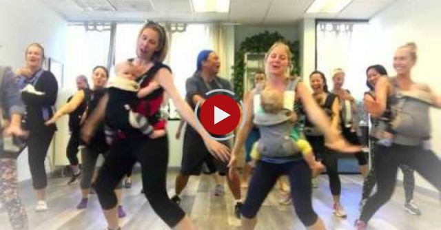 A group of moms got together with their babies to do something that's beyond cute