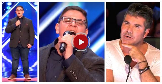 Nervous Teen Tenses Up On Stage, But When Simon Hears The First Note, He Can’t Keep It Together