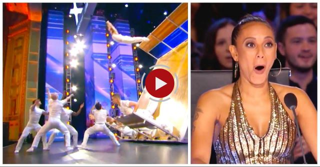 Dancer Leaps Off Giant Rocking ‘Ark’ Onstage, Then Mel B Yells, ‘Oh My God!’ When She Lands